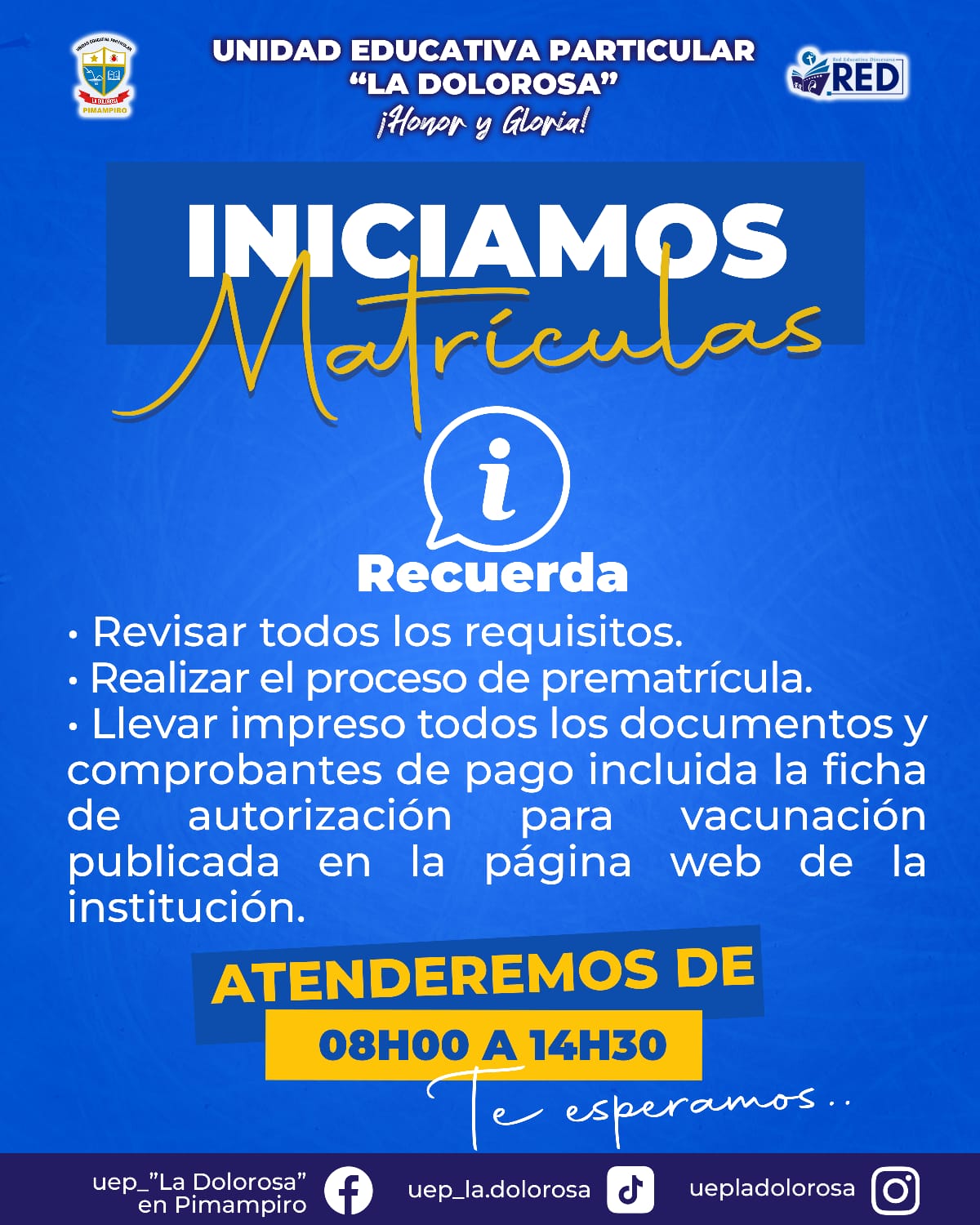 ¡Iniciamos matrículas!